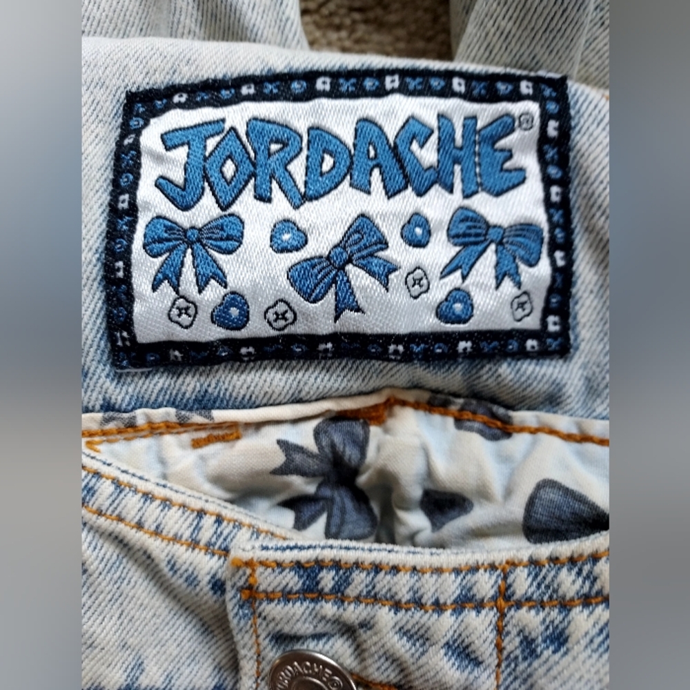 Vintage 80s Jordache Bow Detail Overall Jumpsuit with Western Belt - Picture 5 of 16